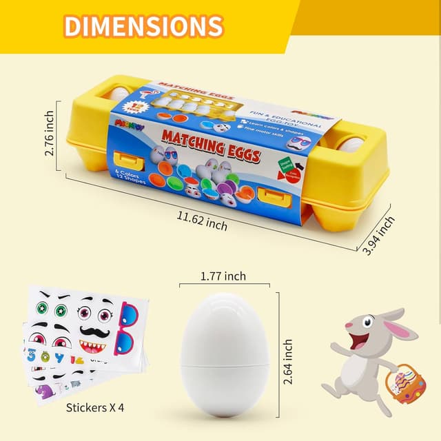 Thumbnail 6 de MOONTOY Matching Eggs Montessori toy 12pcs