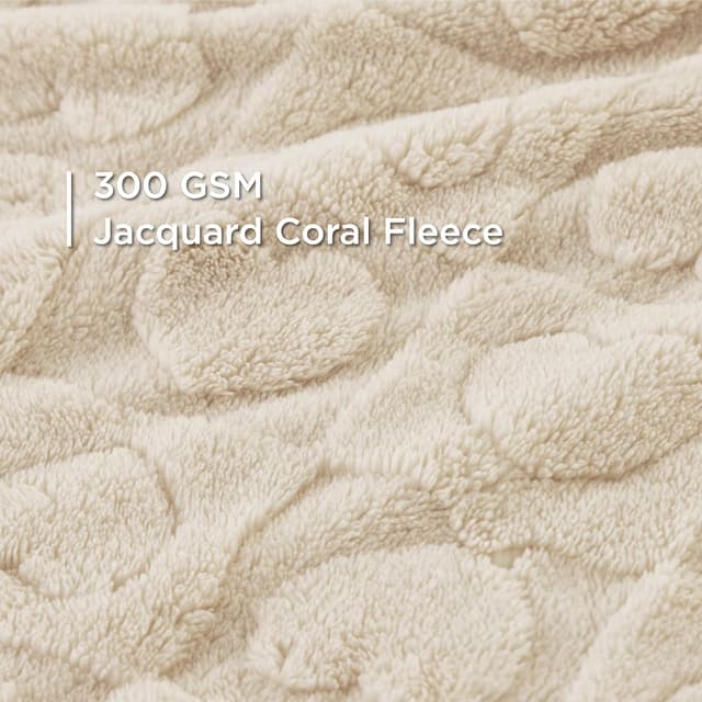 Detalle de Bedsure Large Dog Blanket Washable (120x100cm) – soft fluffy fleece pet throw for large dogs and cats, cream