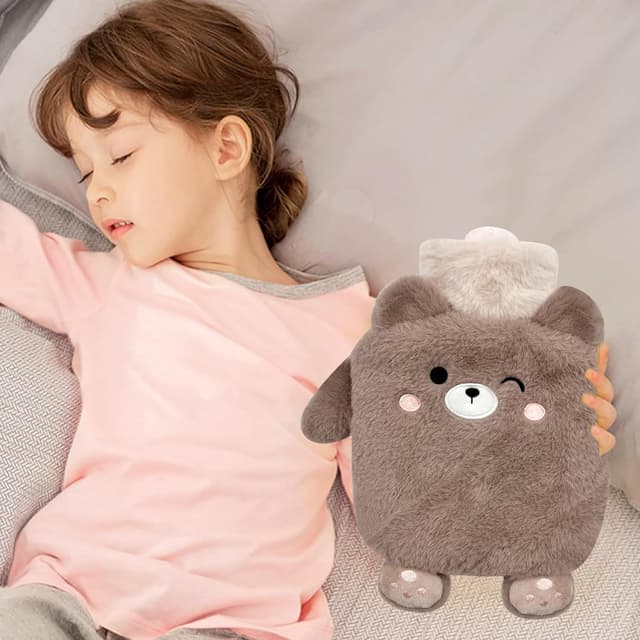 Detalle 2 de YeahBoom Kinder-Wärmflasche Bär mit Handwärmerbezug – weich, abnehmbar & waschbar