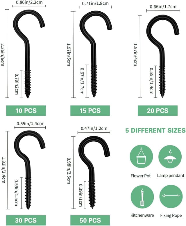 Detalle 2 de Ticway Schraubhaken Set 125 Stück