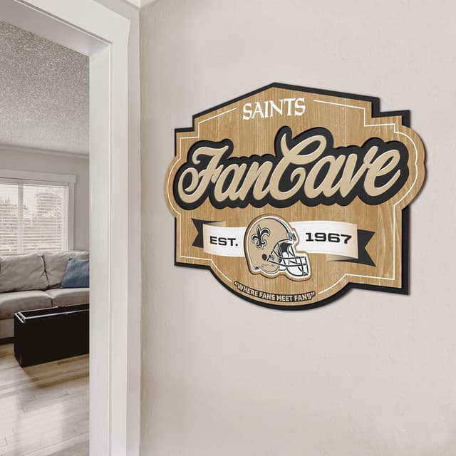 Detalle de YouTheFan NFL FanCave 3D Wall Art (Officially Licensed) — Ready-to-Hang Floating Design