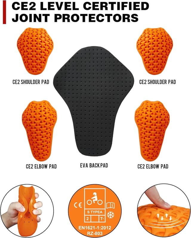 Detalle de IRON JIA'S Herren Motorradjacke Sommer mit abnehmbaren zertifizierten Protektoren (Mesh/Oxford 600D) – Schwarz-M