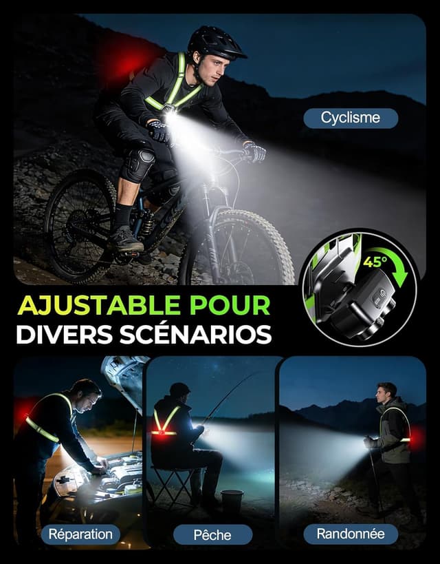 Thumbnail 6 de EOIWUY 800LM Lampe Running Pectorale