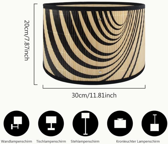 Detalle 2 de Kinhwa Bambus Lampenschirm 30x30x20cm