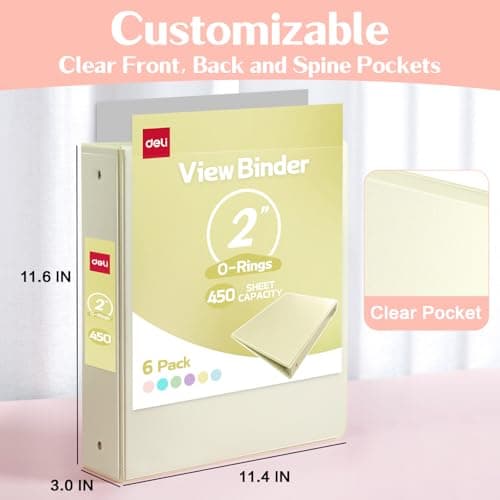 Detalle de Deli 2-inch 3-Ring Binder, 450-Sheet Capacity