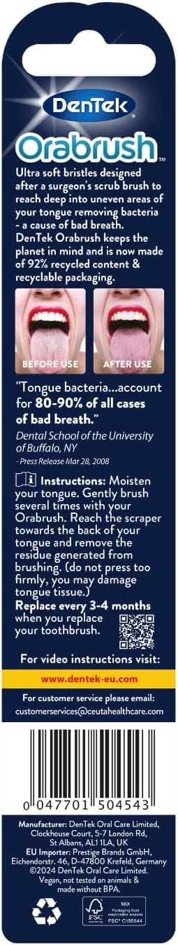 Detalle 2 de DenTek 2-in-1 Orabrush Tongue Cleaner 1 Count 🪥