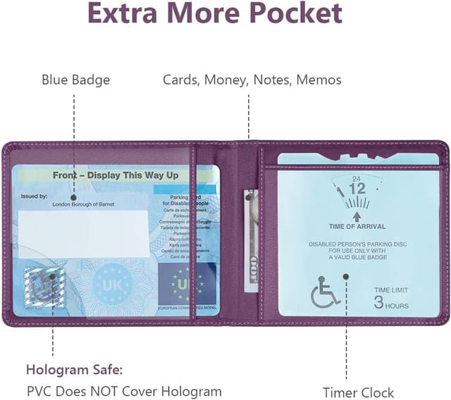 Detalle de OFFCUP Disabled Badge and Timer Holder PU leather holder for blue badge 🪪