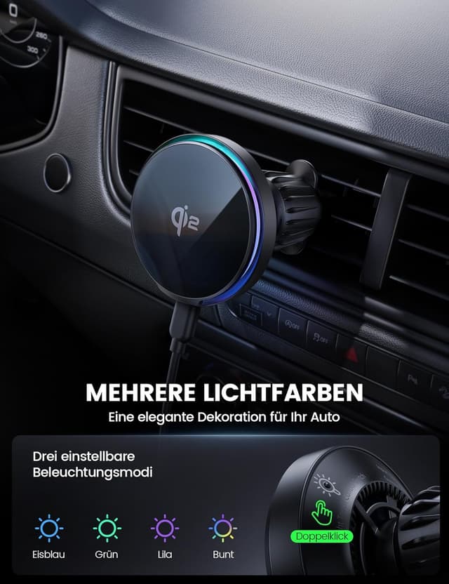 Thumbnail 4 de Lamicall Qi2 Auto‑Magnethalter mit 15W Qi‑Ladefunktion