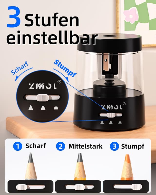 Detalle 2 de Zmol Elektrischer Anspitzer 6–8 mm kompakt