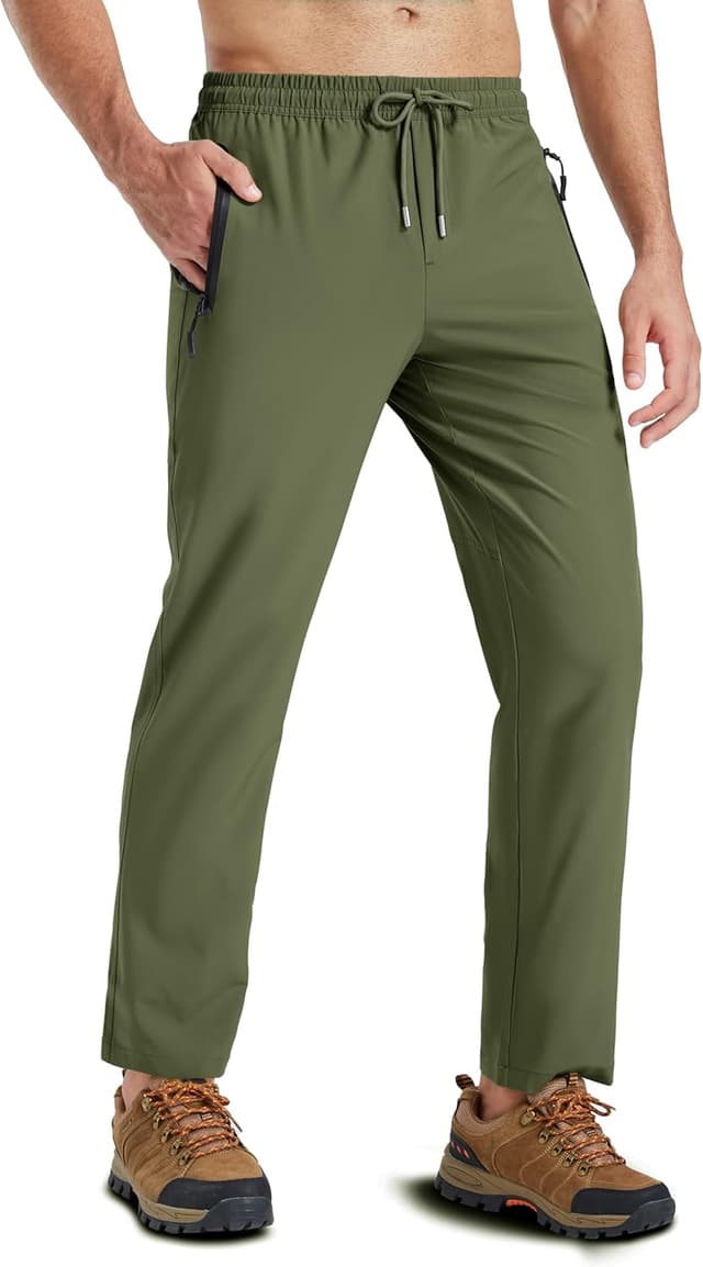Detalle de TACVASEN Men’s Hiking Trousers – Quick-dry, Lightweight Walk/Run Trousers with Zip Pockets