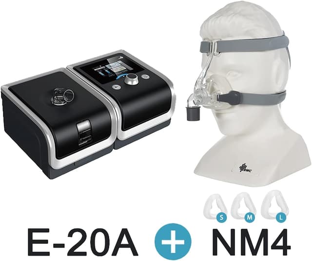 Detalle de BMC GII E-20A sleep ventilator (fully automatic) with full size nose mask set for quieter breathing during sleep