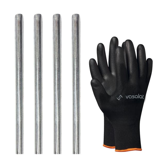 Detalle de Asta filettata M10 vasalat (zincata) DIN 976, 1000 mm, classe resistenza 8.8 – 4 pezzi