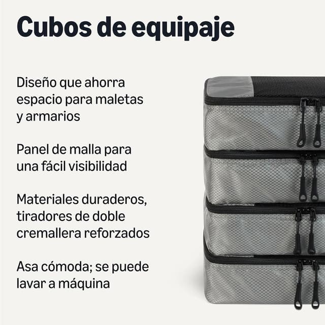 Detalle 2 de Amazon Essentials Juego de 4 cubos para viaje, pequeño
