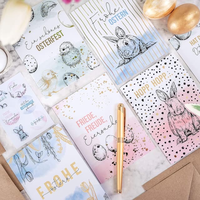 Detalle de Papierdrachen Osterkarten 6 frühlingshafte Klappkarten