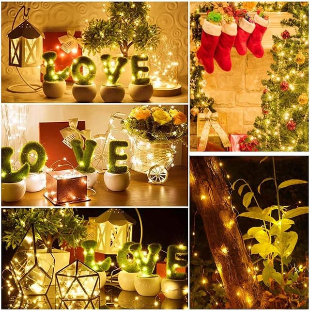 Thumbnail 6 de cshare Solar String Lights (2 Pack, 50 LEDs) with 8 Lighting Modes – Warm White Outdoor Fairy Lights, Waterproof