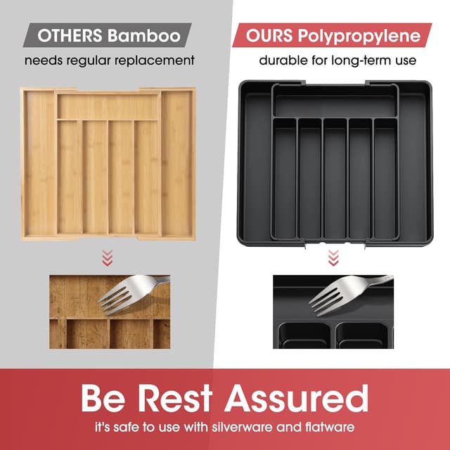 Detalle 2 de Aujen Cutlery Drawer Organiser 34 cm – Adjustable Kitchen Utensil organiser 🍽