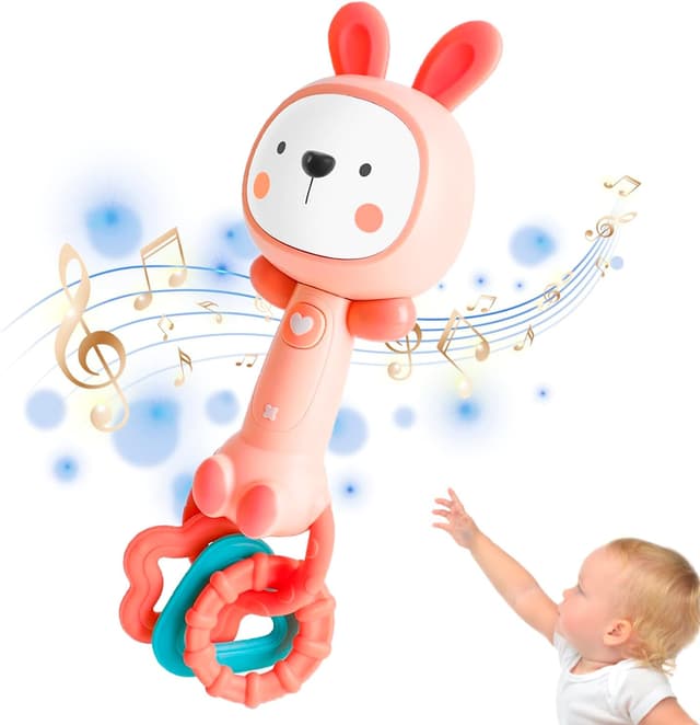 Detalle de Baby Music Toy (6 to 12 Months) Musical Rattle with Lights & Sounds – Rabbit