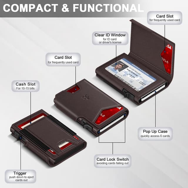 Thumbnail 4 de Slim RFID Wallet 9-13 Cards 👝