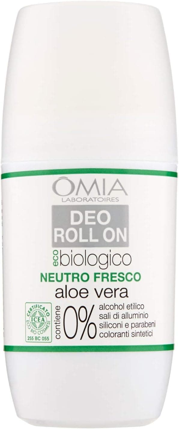 Detalle de Omia Ecobio Deo Roll On con Aloe Vera senza sali di alluminio, antitraspirante 50 ml
