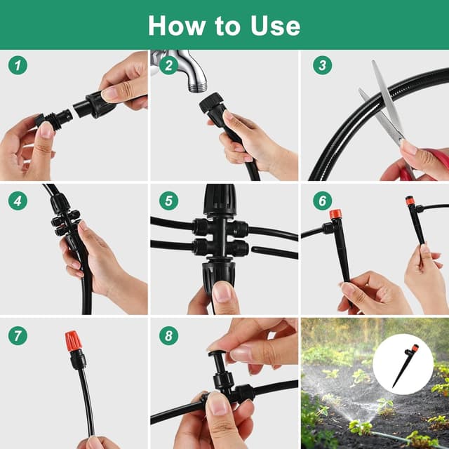 Detalle de 234FT/71M Irrigation System Kit (Faburo) with Quick Connector Drip Irrigation Hose for Lawns & Flower Beds