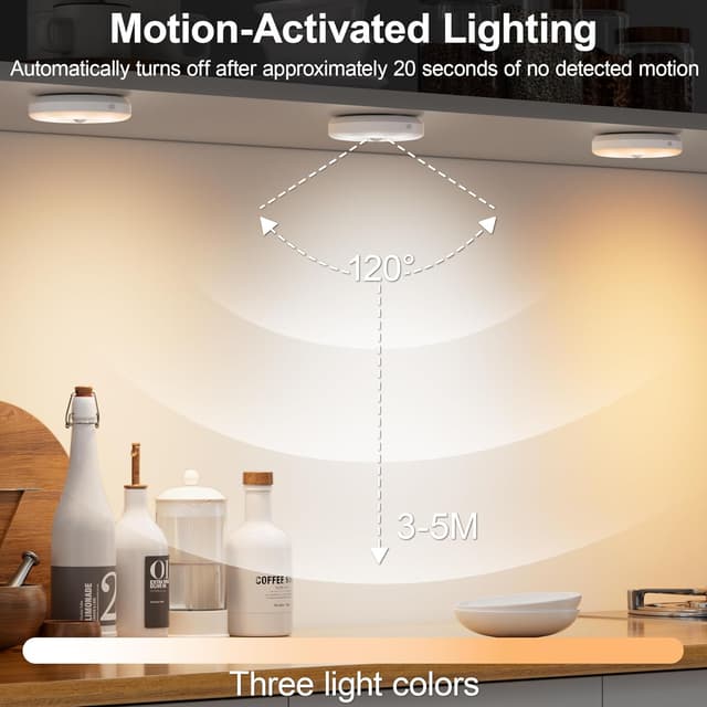 Thumbnail 4 de daphomeu 6 Stück Nachtlicht mit Bewegungsmelder,Dreifarbige USB Wiederaufladbare LED-Licht,Schrankbeleuchtung,Bewegungsmelder innen für Treppenbeleuchtung,Schlafzimmer, Küche, Kinderzimmer.
daphomeu 6 Stück Nachtlicht mit Bewegungs…