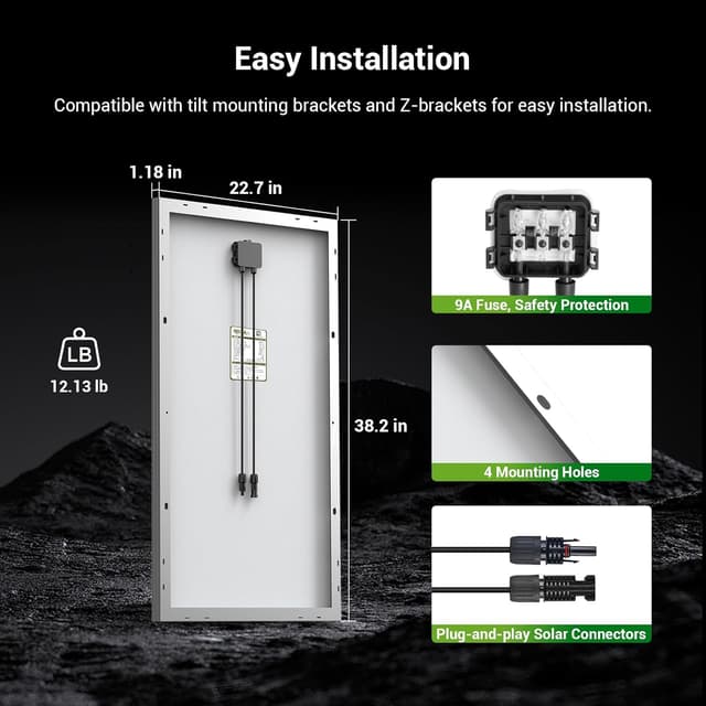 Thumbnail 5 de HQST 100W 12V Solar Panel ⚡