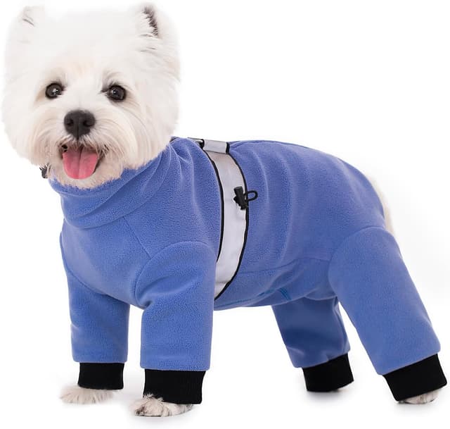 Detalle de BT Bear Warm Small Dog Warm Coats Jackets (Polar Fleece) with D-Ring, Adjustable Fit – Blue XS
