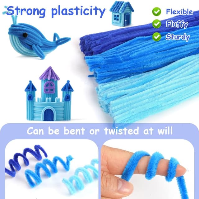 Detalle de Ainiv lot de 300 cure-pipes multicolores en chenille pour DIY et loisirs créatifs