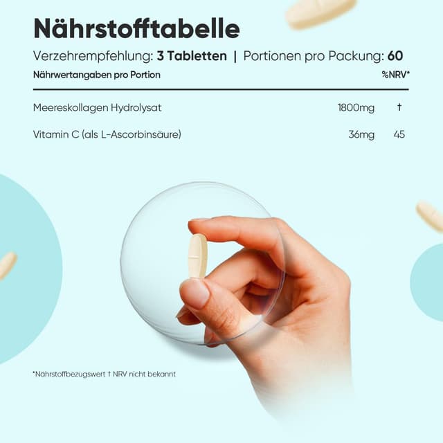 Detalle de Marine Kollagen Tabletten 1 & 3, 180