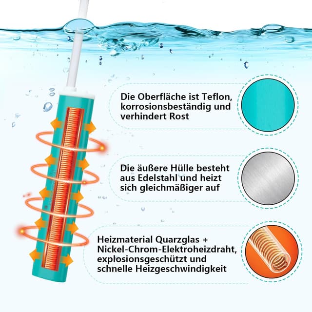 Thumbnail 3 de hygger Aquariumheizer 75W, einstellbar mit Saugnäpfen