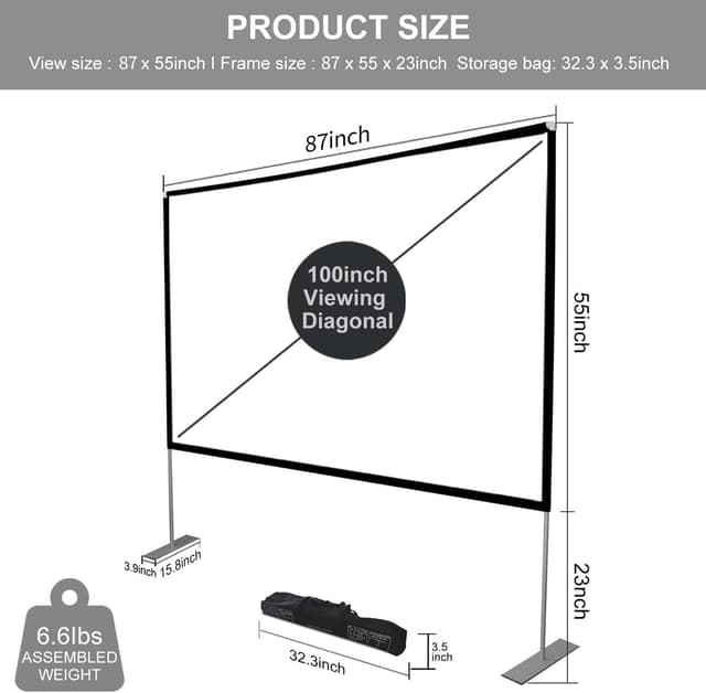 Detalle 2 de SKERELL Outdoor Projector Screen 100 Inch
