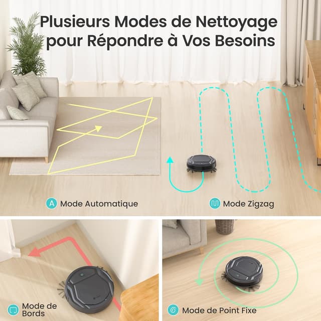 Detalle de Lefant Robot Aspirateur M210P 2200Pa : compact, silencieux et connecté (WiFi/Bluetooth, Alexa)