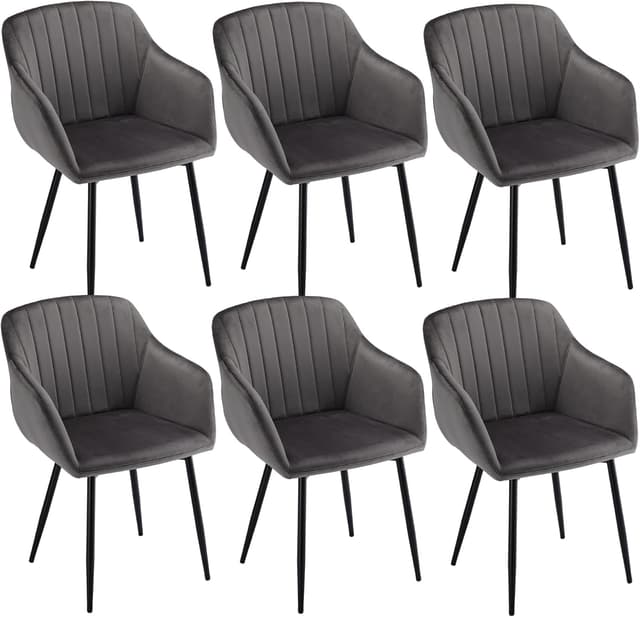 Detalle de Goeurvant Sedie da cucina in velluto, 6 posti