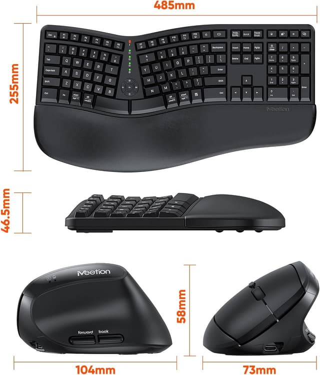 Thumbnail 4 de MEETION Ergonomic Keyboard and Mouse 500mAh