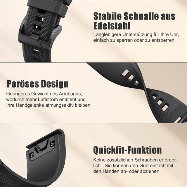 Detalle 2 de Quickfit 22mm Armband für Garmin 22 mm