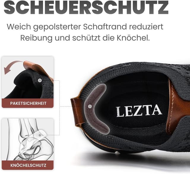 Detalle de LEZTA Herren Anzugschuhe Sneaker Oxfords aus Mesh – atmungsaktiv, leicht & bequem