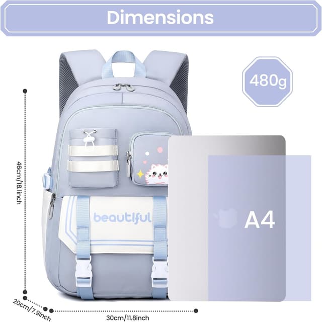 Thumbnail 5 de IvyH Sac à Dos Enfant Bleu 30x46