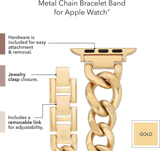 Thumbnail 3 de Anne Klein Fashion Chain Bracelet Apple Watch band