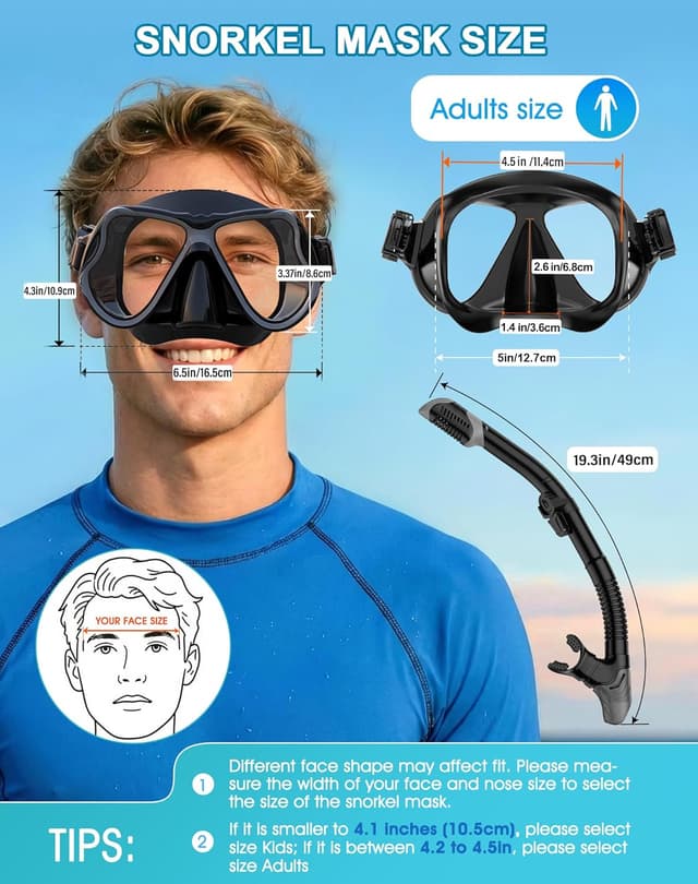 Thumbnail 4 de Greatever Dry Snorkel Set Panoramic Mask