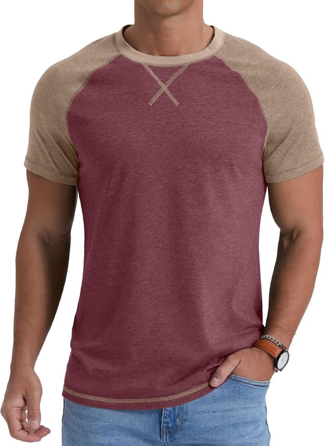 Detalle de QIXING Herren T-Shirt Baumwolle 95%