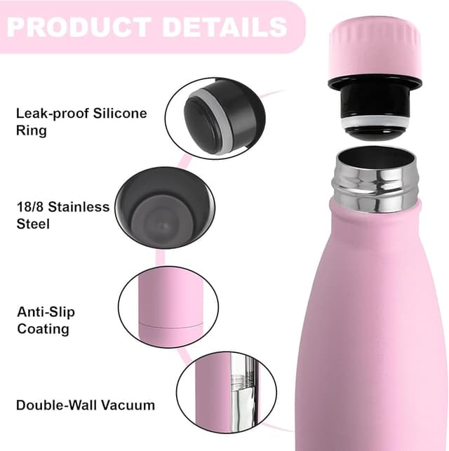 Detalle 2 de Botella Acero Inoxidable 500 ml para escuela y viaje 💧