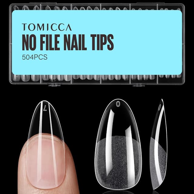 Detalle de TOMICCA 504 Almond Gel Nageltips, 12 Größen