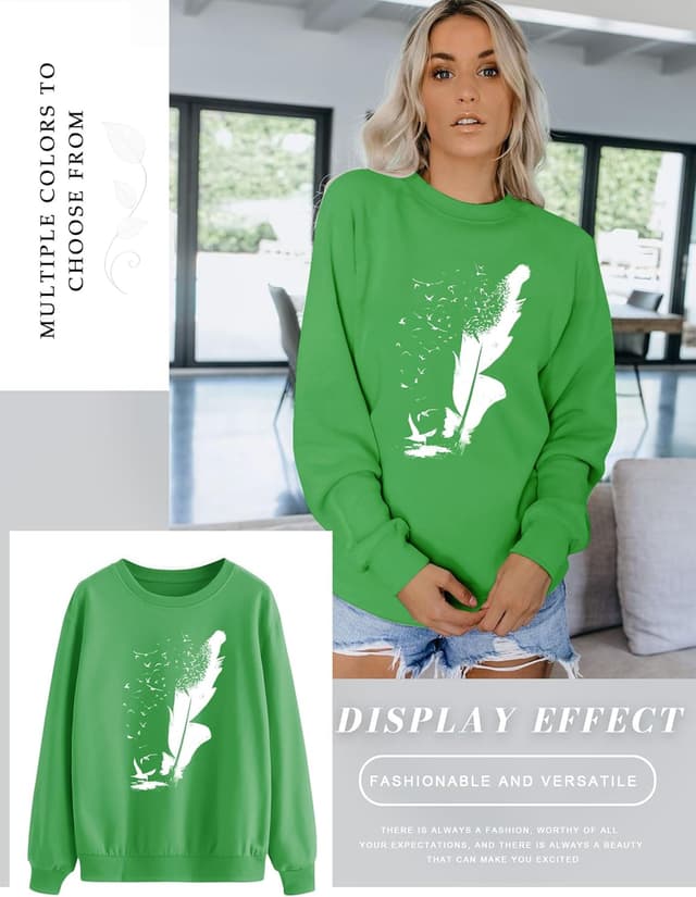 Thumbnail 4 de Pullover Sweatshirt mit Federdruck Größe S-2XL