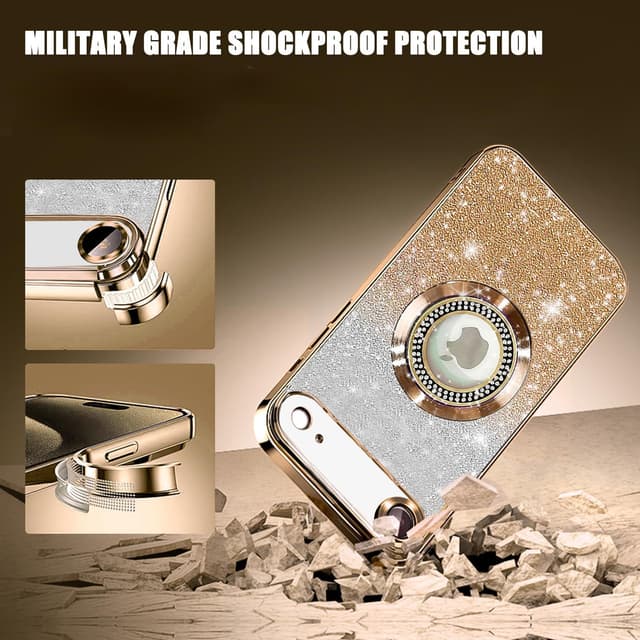 Detalle 2 de Misscase MagSafe Glitter Case for iPhone 17 Air (6.5") — Gold, Slim Shockproof Cover with Camera Lens Protector