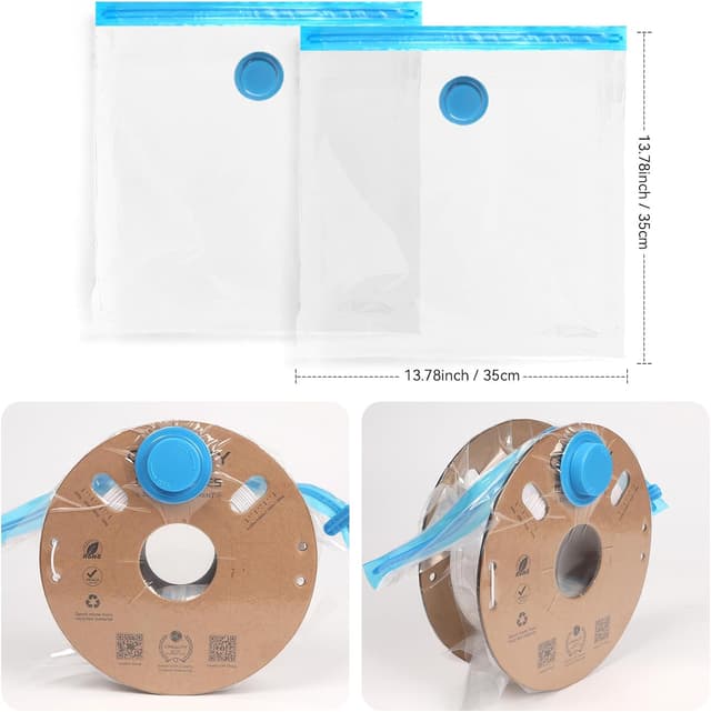Detalle de Creality 3D Filament Aufbewahrungsbeutel Vakuumbeutel Kit (12er) – Filament trocken halten & vor Staub schützen