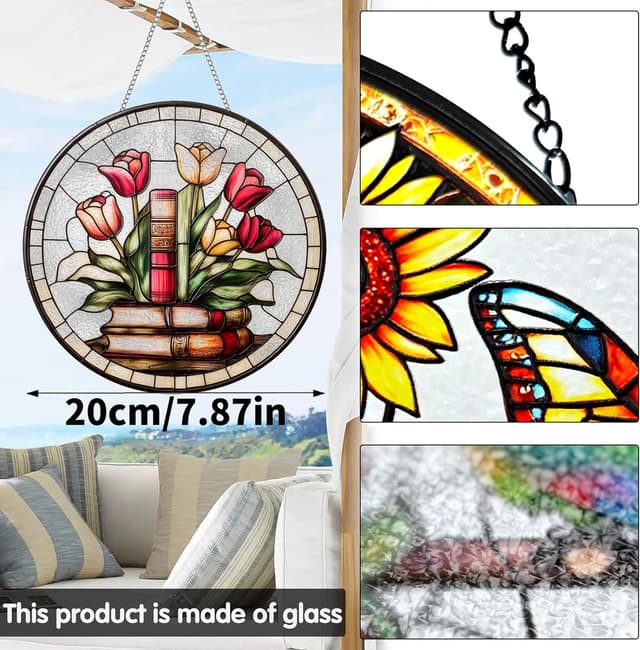 Detalle 2 de Sonnenfänger 20x20 cm im Buntglas-Design