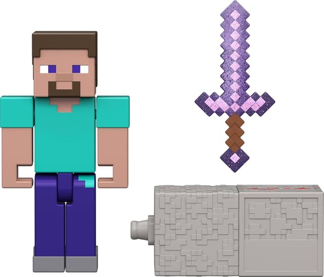 Detalle de Minecraft Steve Pietra Rossa, action figure 8,2 cm
