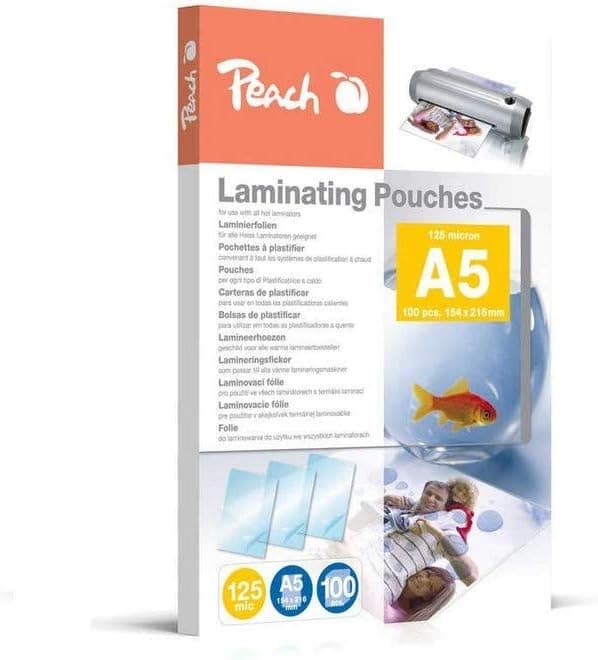 Detalle de Peach Laminierfolien A5 125 mic – 100 Laminierpouches, glänzend (PP525-03)
