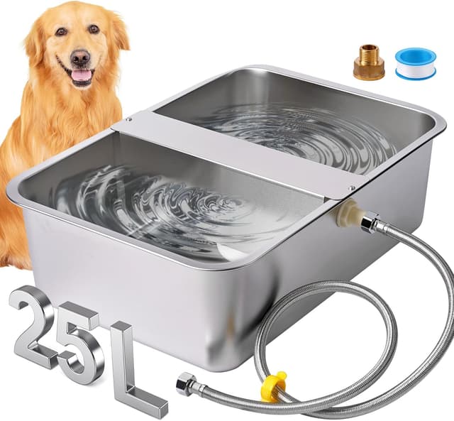 Detalle de MasXirch automatischer Wasserspender für Hunde 25 l – XL aus Edelstahl, selbstnachfüllend