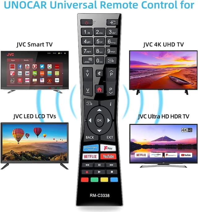 Thumbnail 1 de UNOCAR RM-C3338 universal remote for JVC TVs